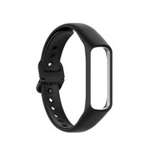 갤럭시핏2 스트랩 compatible 삼성 갤럭시 핏 2 sm-r220 소프트 실리콘 스포츠 밴드 watchband 액세서리 2022 뜨거운 판매, 블랙