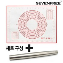 바보사랑 반죽매트 레드 반죽봉 세트 대형 실리콘 베이킹작업대 제빵작업판 밀대 .씨와이더블유글로벌(무료배송)