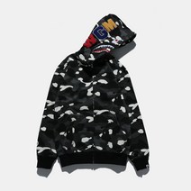 BAPE 까마귀 샤크 플러스 벨벳 스웨터 남성과 여성의 까마귀 캐주얼 재킷