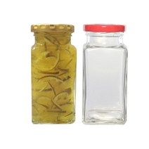 [유리병] 허브사각300 1개 300ml, 금색마개