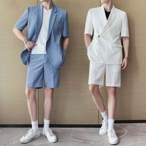 남자 블레이저 여름 반팔 7부 마이 아우터 자켓 남성 오피스룩 가을 시원한 오버핏 하객룩 정장