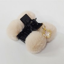 SUNNYDAY 페이크 퍼 밍크 털 헤어집게핀 반머리 반묶음 성인 여성 헤어핀 삔 머리핀 고급 딸랑이 파츠 부착 백화점 악세사리 KK6