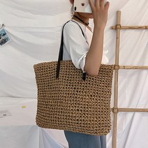 라탄 숄더백 핸드백 여름 대형 밀짚 여성 왕골 밀짚 빅사이즈 사각 라탄에코백