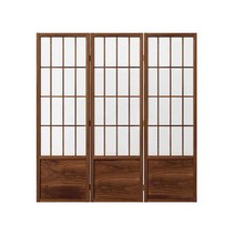 한옥파티션 가벽 병풍 공간분리 식당 음식점 접이식, 레드 호두 커스텀