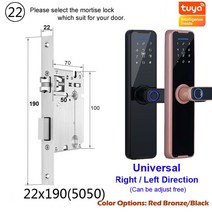 RAYKUBE-K7 프로 플러스 스마트 지문 인식 도어락 생체 블랙 색상 Tuya 앱 원격 잠금 해제 키리스 전자, 09 22x190_01 Black