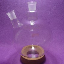 비이커 삼각플라스크2000ml 2 목 둥근 바닥 비등 플라스크 24/29 조인트 유리 플라스크 실험실 유리 제품