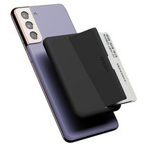 빅쏘 아이폰 갤럭시 카드지갑 실리콘 휴대폰 케이스 스티커 부착형 EZ 슬라이더, 1개, 블랙