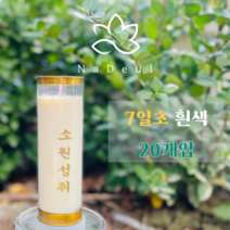 나들 돈타래 원백 식물성 기도 초 법당 불교 양초 세트 불교용품 무속용품, 1박스, 7일초 (20개)