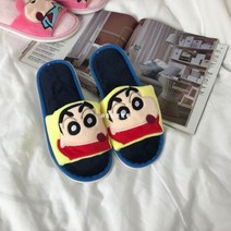 귀여운 짱구는 못말려 짱구 액션가면 쵸코비 디자인 부드러운 층간소음 방지 슬리퍼 실내화 사무실 거실 실내 털 보온 여름 겨울 거실화 커스텀 기능성, B + 240-245