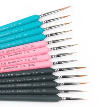 초미세 극세필 브러시 붓 세트 먹선 패널라인 선긋기 브러쉬 프라모델 도색, 11pcs