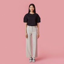 [JAJU/자주] 여 스트레치 와이드 팬츠 (셋업)_라이트 베이지