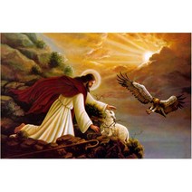 더라이트 DIY 보석십자수 예수님 3D (주문제작) 20110982, 30*40cm, 사각비즈