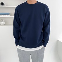 남자 오버핏 무지 네오프랜 라운드 맨투맨
