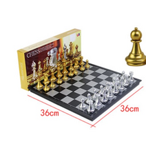 고급 체스 세트 게임 원목 체스판 자석 보드게임 chess Chess chessset 판이있는 중세 골드 실버 조각 마그네틱 보드 피규어, 상자 포함 36-36cm