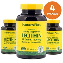 (4PACK)네이쳐스 플러스 대두 레시틴 소이 글리신 맥스 1200 mg 90 소프트젤, One Size, One Color