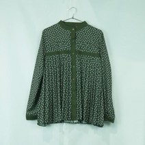 Petit France 패턴 노칼라블라우스 카키 (여성 66)