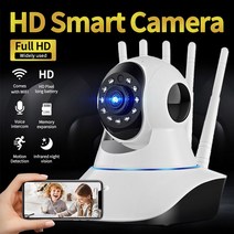 스마트 홈캠 펫캠 HD 감시 IP 와이파이 무선 홈 보안 양방향 아기 애완 동물 비디오 녹화, 1.EU 플러그, 1개