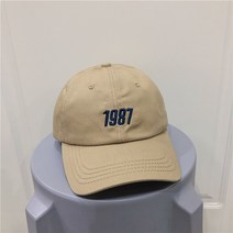 홍콩풍 1987 이니셜 자수 캡 자녀 여름 한국판 스타일링 캐주얼 트렌디남 사계절 공용 야구 모자