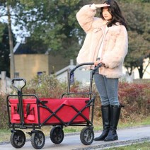 손잡이 캠핑카트 웨건 폴딩 콜맨 접이식 웨건상판, ONESIZE, 디지털위장더블브레이크푸셔