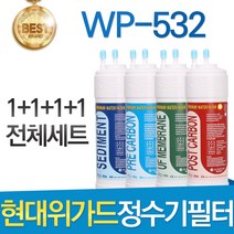 현대위가드 WP-532 고품질 정수기 필터 호환 전체세트, 선택1 - 전체구성세트(1+1+1+1=4개)