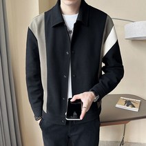 가을겨울 야상점퍼 남트렌드배색 모직남성상의A313-8315-P135