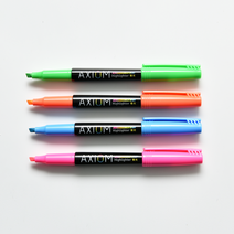 형광펜 하이라이터 밑줄긋기 액시엄 필기구, 분홍