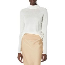 빈스 여성 심리스 깔때기 넥 풀오버