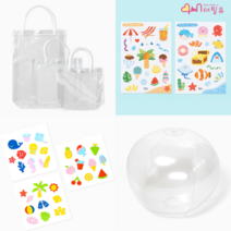 여름 PVC EVA 투명 비치백 비치볼 스티커 초등 만들기 키트, 03_EVA 바다 스티커, 디저트