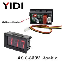 전압계 AC 30-500V 0-600V 0.56 테스터 전류계, AC 0-600V, Green LED, 14.AC 0-600V - Green LED