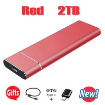 Kecepatan Tinggi-휴대용 SSD 1TB 2TB 4TB 8TB 16TB Eksternal 솔리드 스테이트 하드 드라이브 usb 3.1 모바일 언락 노트북 맥, [01] red 2TB
