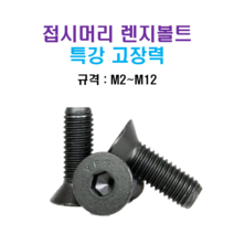 특강 고장력 접시머리 렌지볼트 M2~M12 너트 와셔, M8x60mm, M8, 1개