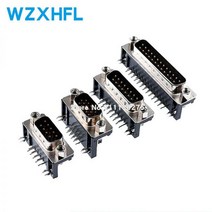 5Pcs DR9 DR15 DR25 DR37 구멍/핀 암/수 직각 용접 d-sub 커넥터 RS232 직렬 포트 어댑터 DB9 9/15/25/37 핀, DR15 (3 ROW) male