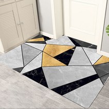 발판 날염 쿠션 가정용 출입구 미끄럼 방지 쿠션 침실 욕실 흡수 쿠션, 타일 기하학(크리스털 벨벳)