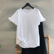 행복한여자 여성용 활용하기 좋은 소매 프릴 반팔 티셔츠 1+1