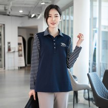 엄마옷 모슬린 기모 배색 카라 티셔츠 TK112218마담 미시옷 50대 중년여성의류 60대 엄마옷 빅사이즈 할머니옷 여성옷