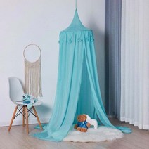 어린이 놀이 텐트 침실 장식 캐노피 침대 커튼 아기 모기장 여아 방 액세서리, 03 mull-chiffon green