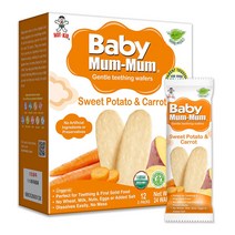 베이비멈멈 아기 티딩러스크 치발기 과자 간식 고구마 당근 24개 6팩 Baby Mum-Mum Rice Rusks, 1