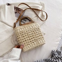 JIOMAY 가방 여름 2022 여성 토트 백 디자이너 핸드백 지갑 위브 드로우 스트링 클로저 나무 손잡이 해변 숄더