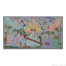 무속 탱화 큐빅 그림 만들기 팔선녀도 비즈 공예 장식 선물 보석십자수 재료 세트, 80x140cm 전체 원형 큐빅
