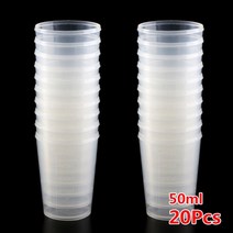 계량컵 1000 ml 플라스틱 스텐 미니 비커 20pcs 153050ml 플라스틱 졸업 측정 컵 의학 측정 베이킹 비커 실험실 측정 컵, 50ml