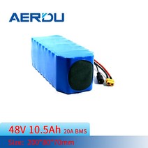 헬퍼솔 AERDU-48V 13s3p 54.6V 10.5Ah 18650 리튬 배터리 팩 스쿠터 전기 자전거 바이크 오토바이 용 728w 3500MAH 내장 20A BMS