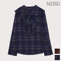 미쏘 프릴 리본 체크 블라우스 MIWBL9955A