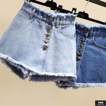 가바바 여성 빅사이즈 청반바지 테슬라인 치마바지 데님 반바지 G46963