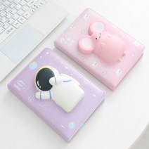 [득템상회] 말랑말랑 노트 캐릭터노트 다이어리 수첩 스퀴시노트 사철제본 디자인속지 메모장, 종류:마우스 1번, 마우스 1번