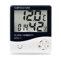 에이치앤아이 진동센서 LED작동형 온습도계 HTC-1(LED) 알람+시계, 1개