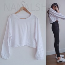 나날샵 오버핏 크롭 맨투맨 크롭티 운동복 상의 루즈핏 박스티 빅사이즈 여성의류 티셔츠 여성티셔츠 가을 긴팔티 츄리닝 세트 요가복 필라테스복 레깅스 운동화 퍼프소매 조거팬츠