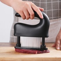 스테인레스 스틸 연육기 고기 육류 다지기 다지미 스테이크 돈가스 육침 텐더라이저 칼집, 화이트(브러시 포함)
