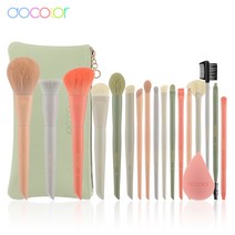 패스트리브러쉬 Docolor 메이크업 브러쉬 세트 아이 섀도우 블러쉬 파우더 블렌딩 파운데이션 화장품 브러쉬 스폰지 및 가방 포함 17 개 제빵붓