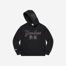슈프림 x 뉴욕 양키스 간지 후드 스웨트셔츠 블랙 - 22FW Supreme New York Yankees Kanji Hooded Sweat셔츠 205685