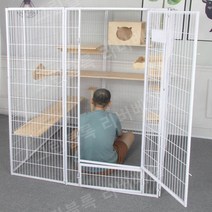 고양이 격리장 길냥이 집 펜스 하우스 반려묘 울타리, 폭 60 x 높이 150 - 흰색 케이지, 270cm